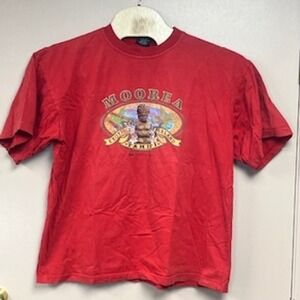 Samsousan Mens Red Moorea Tahiti Exotic Island T Shirt Size XXL